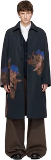 Dries Van Noten Men Printed Wool-blend Coat In Animal Print