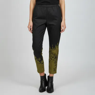 Pre-owned Dries Van Noten Black Printed Cotton Tapered Trousers S