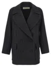 Dries Van Noten Randia Double-breasted Short Wool Coat In Black