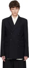 Dries Van Noten Black Regular Fit Wool Blazer In Black