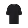 Dries Van Noten Black Short-sleeve T-shirt With Tonal Swirl Embroidery In Black