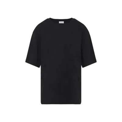 Dries Van Noten Black Round Neck Texturd T-shirt