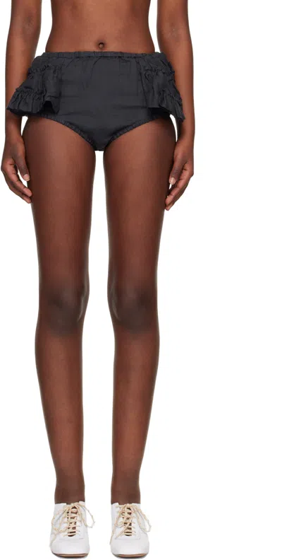 Dries Van Noten Black Ruffled Briefs