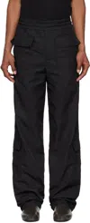 Dries Van Noten Black Sateen Cargo Pants In Black 900