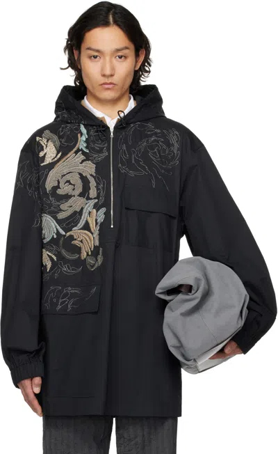 Dries Van Noten Black Sequinned Jacket In Black 900