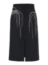 Dries Van Noten Womens Black Embellished Regular-fit Brushed Wool-blend Midi Skirt In Black