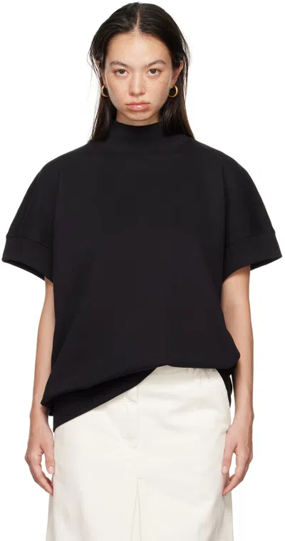 Dries Van Noten Black Short Sleeved Sweatshirt In 900 Black