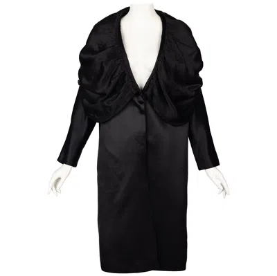 Pre-owned Dries Van Noten Black Silk Wool Coat Fall 2000 Runway