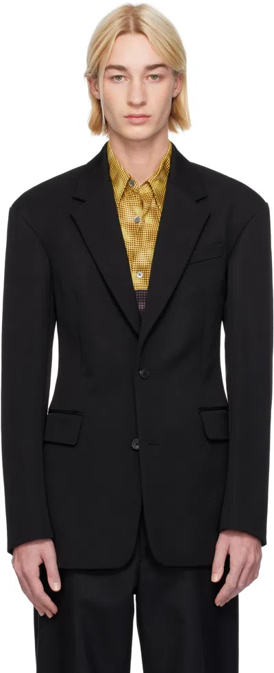 Dries Van Noten Black Single-breasted Blazer In 900 Black
