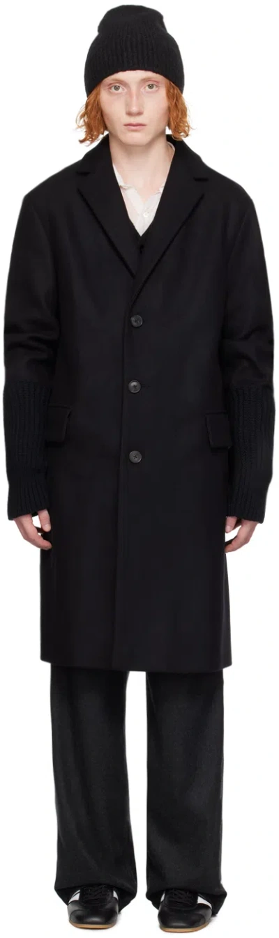 Dries Van Noten Black Single-breasted Coat In 900 Black