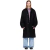 Dries Van Noten Black Single-breasted Wool Coat In Black