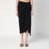 Dries Van Noten Ruffle-trim Cotton Midi Skirt In Black