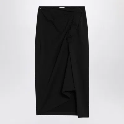 DRIES VAN NOTEN BLACK SKIRT WITH DRAPING