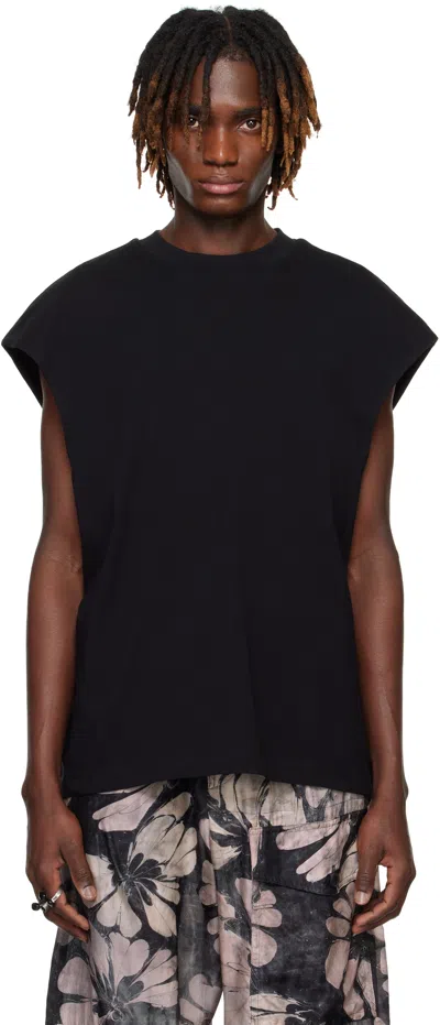 Dries Van Noten Black Sleeveless T-shirt In 900 Black