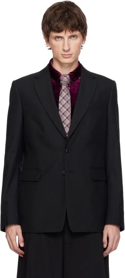 Dries Van Noten Black Slim Fit Wool Blazer