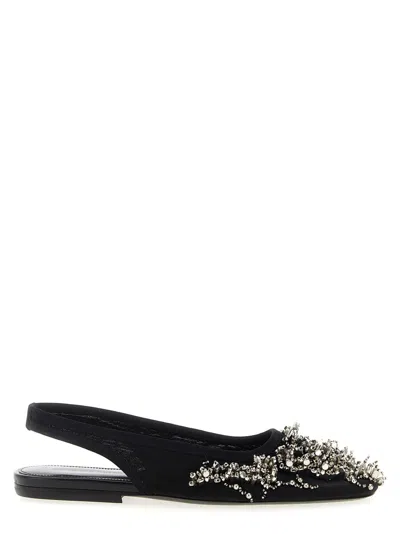 Dries Van Noten Black Slingback Ballet Flats