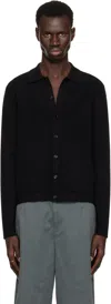 Dries Van Noten Black Spread Collar Cardigan In 900 Black