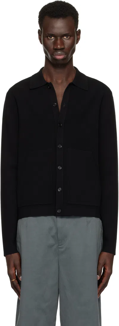 Dries Van Noten Black Spread Collar Cardigan In 900 Black