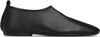 Dries Van Noten Soft Black Leather Loafers With Squared Toe In Animal Print