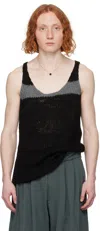 Dries Van Noten Black Striped Tank Top In 900 Black