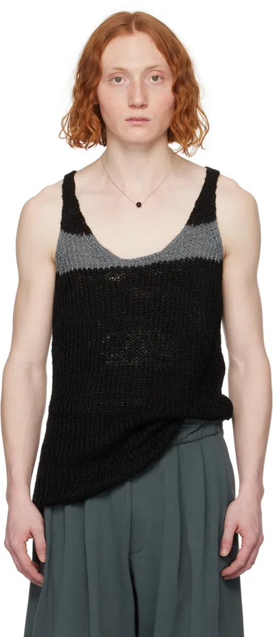 Dries Van Noten Black Striped Tank Top In 900 Black