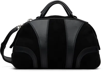 Dries Van Noten Black Suede Duffle Bag