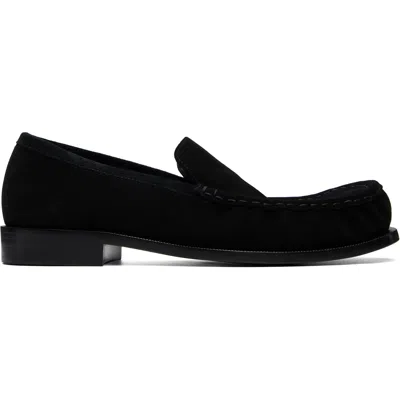 Dries Van Noten Suede Loafers With Round Toe And Leather Sole In Black