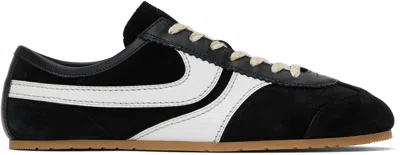 Dries Van Noten Sneakers Contrast Stitching Low Top Rubber Sole In Black