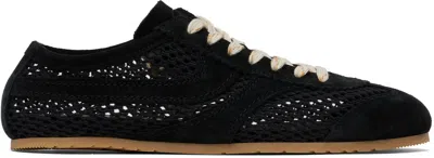 DRIES VAN NOTEN BLACK SUEDE SNEAKERS