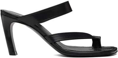 Dries Van Noten Black Thong Heeled Sandals In 900 Black
