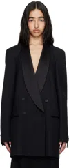 Dries Van Noten Oversize Wool Blend Blazer In 900 Black