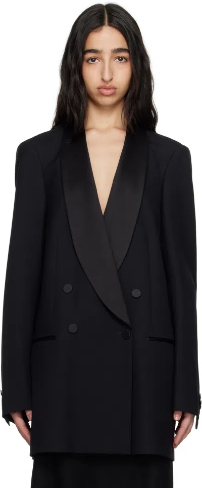 Dries Van Noten Oversize Wool Blend Blazer In 900 Black