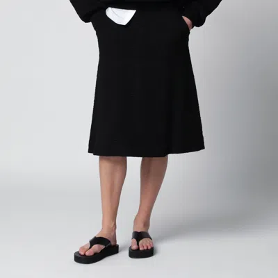 Dries Van Noten Black Viscoseblend Skirt In Animal Print