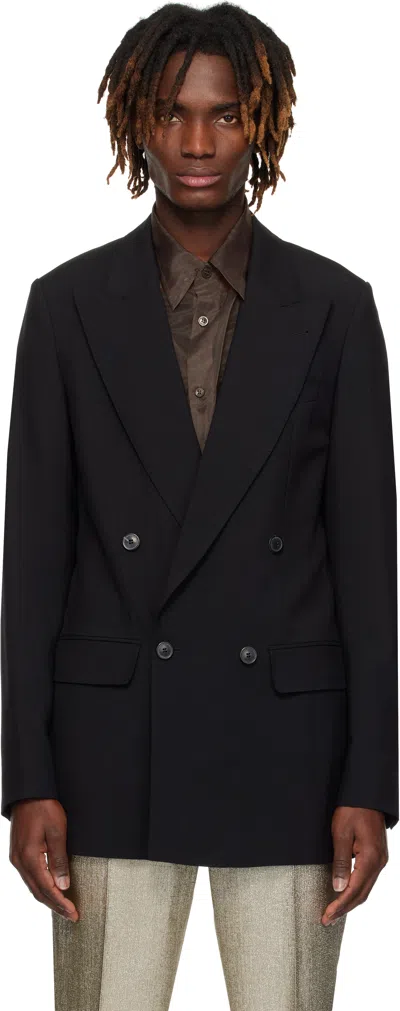 Dries Van Noten Black Wool & Mohair Blazer In 900 Black