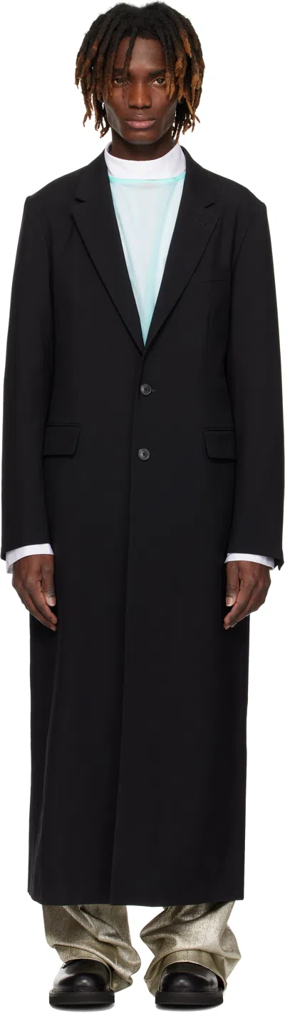 Dries Van Noten Black Wool & Mohair Coat In 900 Black