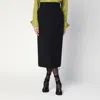 Shop Dries Van Noten Black Wool And Mohair Midi Skirt Women