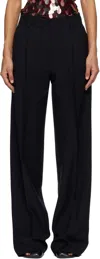 Dries Van Noten Black Wool & Mohair Trousers In Black