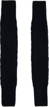 Dries Van Noten Black Wool Arm Warmers In Black