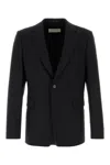 Dries Van Noten Notched Lapel Wool Blaine Tailored Blazer In Black