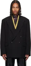 Dries Van Noten Black Wool Blazer In Black