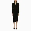 Dries Van Noten Draped Detail Wool Blend Dress In Black