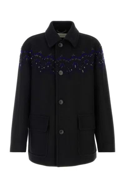 Dries Van Noten Black Wool Blend Randale Coat