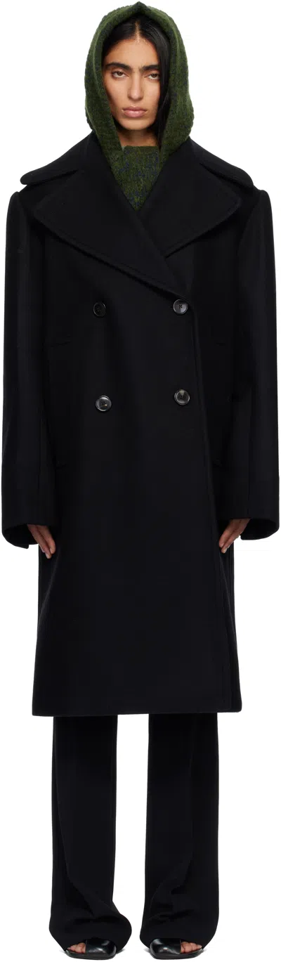 Dries Van Noten Black Wool Coat