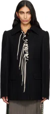 Dries Van Noten Black Wool Coat In Black
