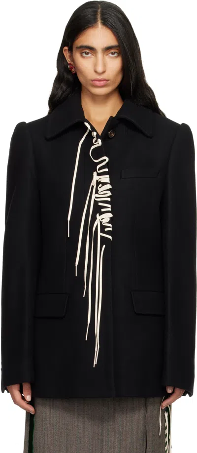 Dries Van Noten Black Wool Coat