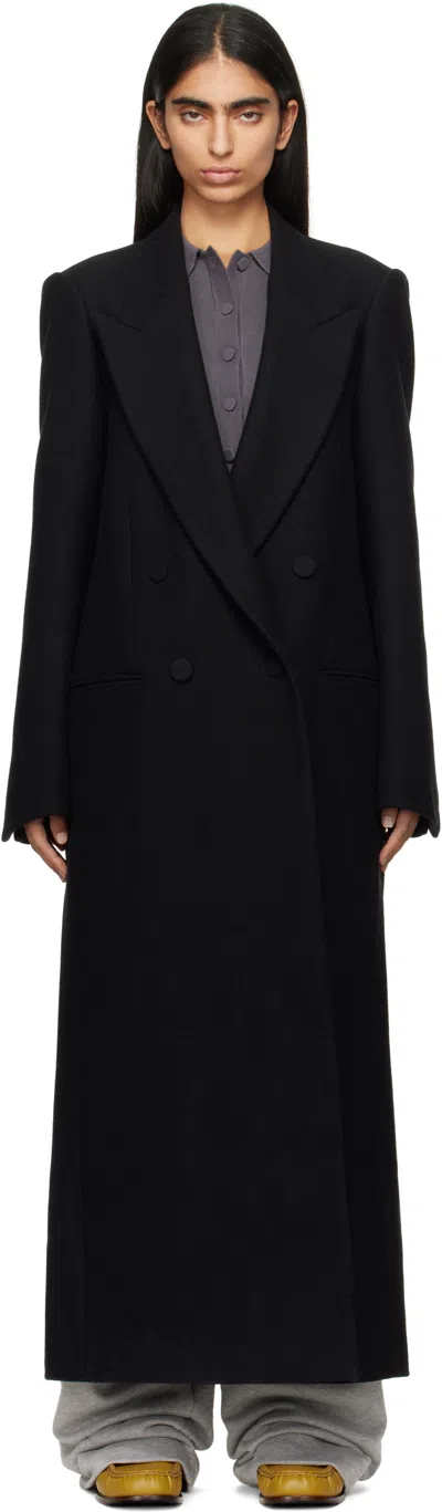 Dries Van Noten Black Wool Coat In 900 Black