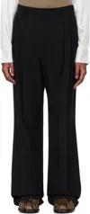 Dries Van Noten Penrud Pinstripe Pleated Wool Trousers In 900 Black