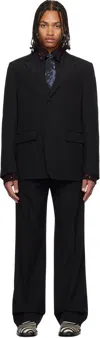 Dries Van Noten Black Wool Suit In Black