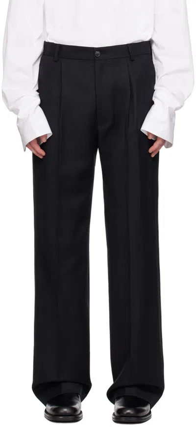 Dries Van Noten Black Wool Trousers In 900 Black