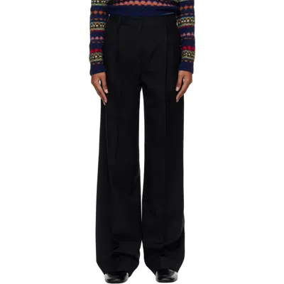 Dries Van Noten Black Wool Trousers